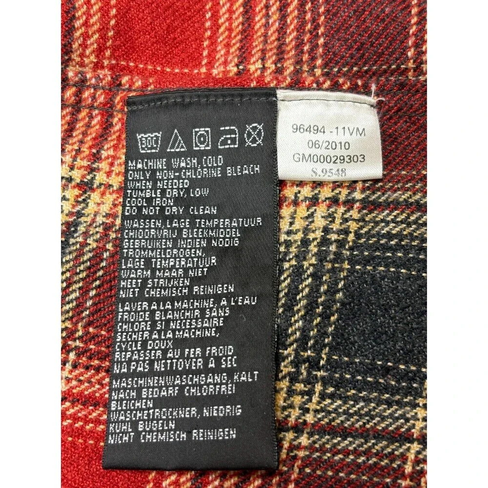Harley Davidson Mens Long Sleeve Plaid Shirt Button Down Size: L 100% Cotton